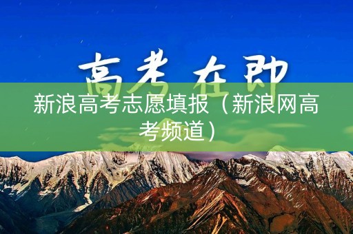 新浪高考志愿填报（新浪网高考频道）