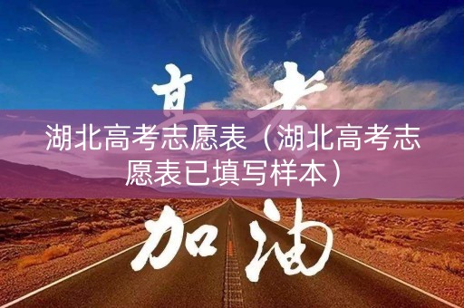 湖北高考志愿表（湖北高考志愿表已填写样本）