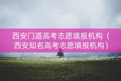 西安门道高考志愿填报机构（西安知名高考志愿填报机构）
