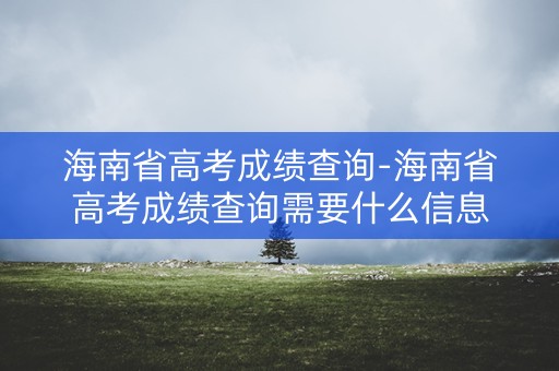 海南省高考成绩查询-海南省高考成绩查询需要什么信息