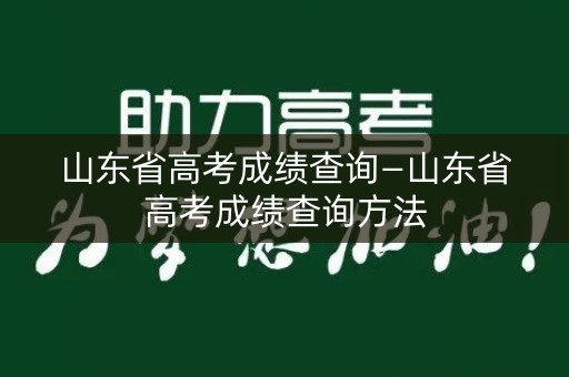 山东省高考成绩查询—山东省高考成绩查询方法