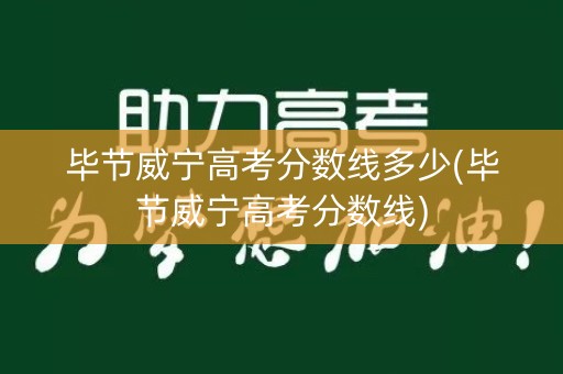 毕节威宁高考分数线多少(毕节威宁高考分数线)