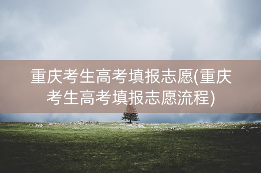 重庆考生高考填报志愿(重庆考生高考填报志愿流程)