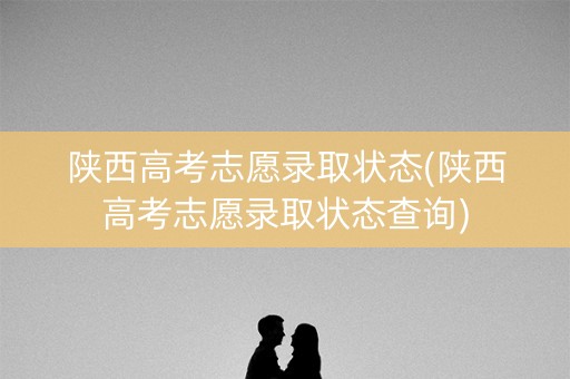 陕西高考志愿录取状态(陕西高考志愿录取状态查询)
