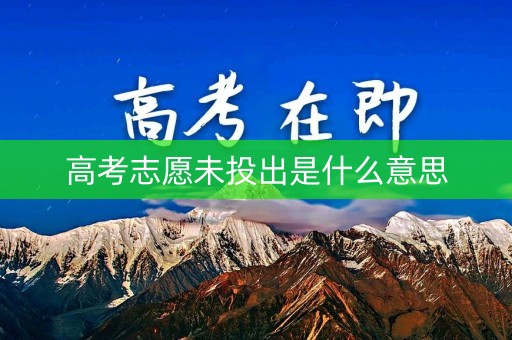 高考志愿未投出是什么意思