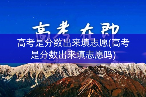 高考是分数出来填志愿(高考是分数出来填志愿吗)