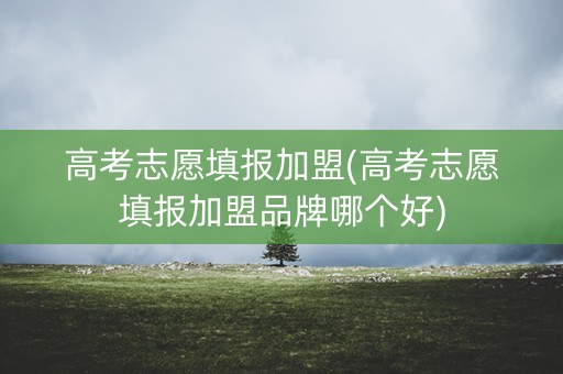 高考志愿填报加盟(高考志愿填报加盟品牌哪个好)