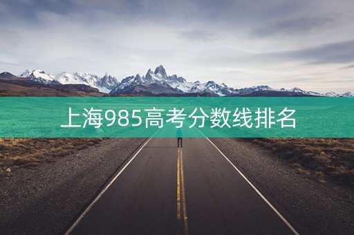 上海985高考分数线排名