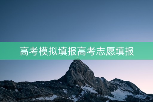 高考模拟填报高考志愿填报