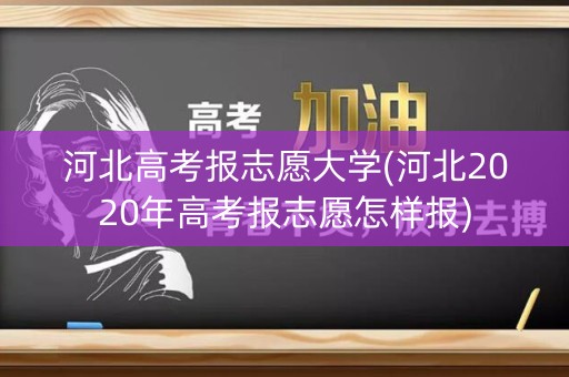 河北高考报志愿大学(河北2020年高考报志愿怎样报)