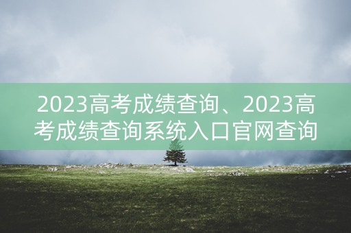2023高考成绩查询、2023高考成绩查询系统入口官网查询