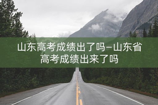 山东高考成绩出了吗—山东省高考成绩出来了吗
