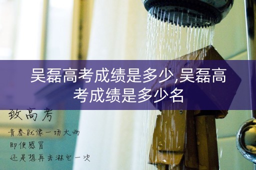 吴磊高考成绩是多少,吴磊高考成绩是多少名