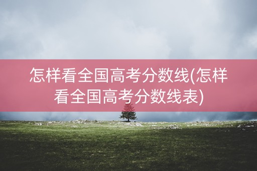 怎样看全国高考分数线(怎样看全国高考分数线表)