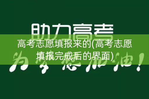 高考志愿填报来的(高考志愿填报完成后的界面)