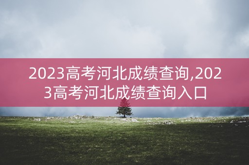 2023高考河北成绩查询,2023高考河北成绩查询入口
