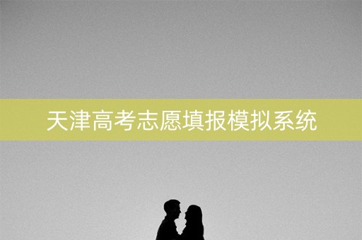 天津高考志愿填报模拟系统
