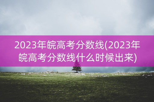 2023年皖高考分数线(2023年皖高考分数线什么时候出来)