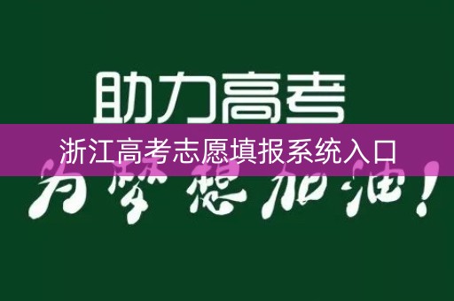 浙江高考志愿填报系统入口