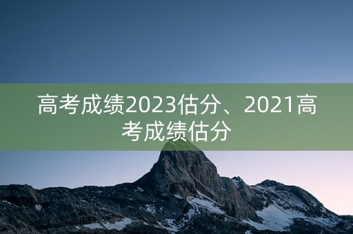 高考成绩2023估分、2021高考成绩估分