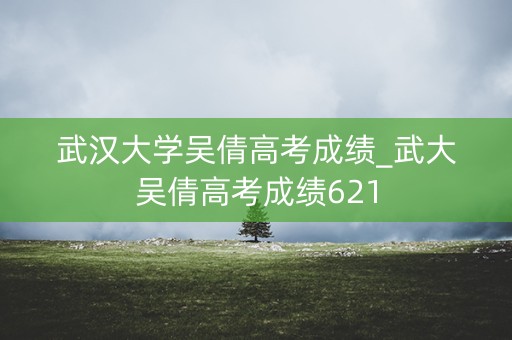 武汉大学吴倩高考成绩_武大吴倩高考成绩621