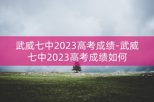 武威七中2023高考成绩-武威七中2023高考成绩如何
