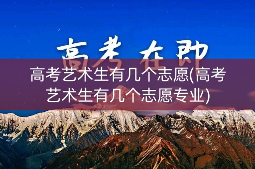 高考艺术生有几个志愿(高考艺术生有几个志愿专业)