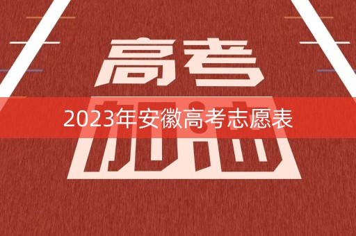 2023年安徽高考志愿表