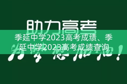季延中学2023高考成绩、季延中学2023高考成绩查询
