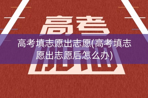 高考填志愿出志愿(高考填志愿出志愿后怎么办)