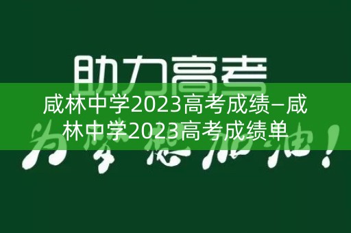 咸林中学2023高考成绩—咸林中学2023高考成绩单