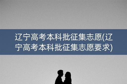 辽宁高考本科批征集志愿(辽宁高考本科批征集志愿要求)