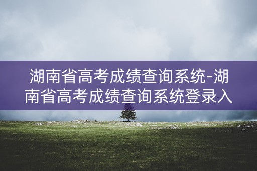 湖南省高考成绩查询系统-湖南省高考成绩查询系统登录入口