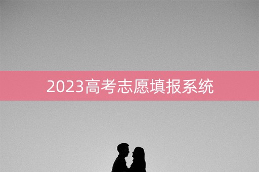 2023高考志愿填报系统