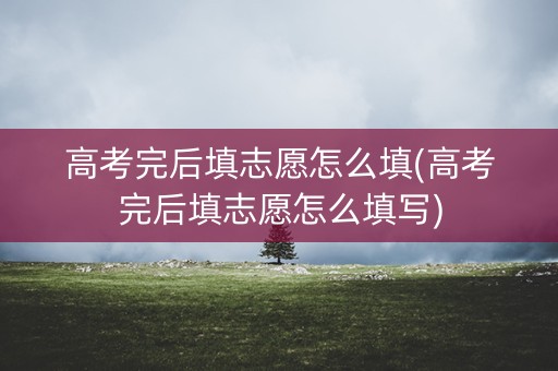 高考完后填志愿怎么填(高考完后填志愿怎么填写)