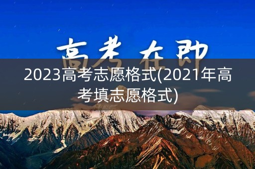 2023高考志愿格式(2021年高考填志愿格式)