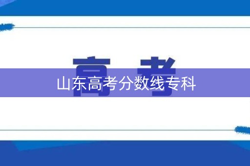 山东高考分数线专科