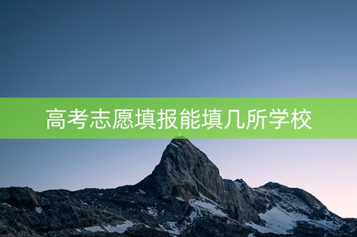 高考志愿填报能填几所学校