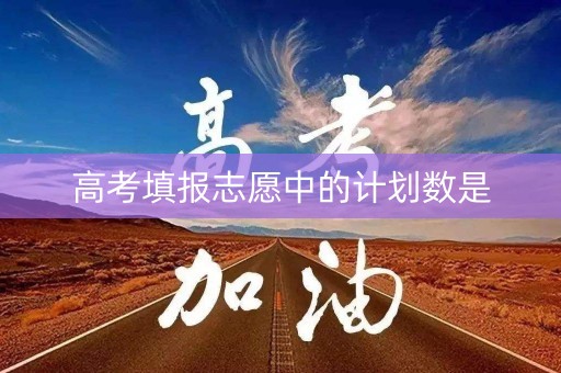 高考填报志愿中的计划数是