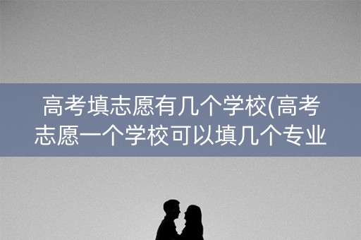 高考填志愿有几个学校(高考志愿一个学校可以填几个专业)