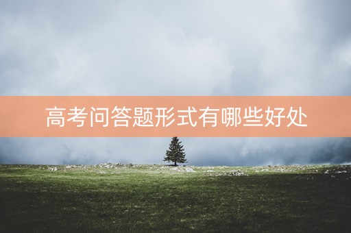 高考问答题形式有哪些好处