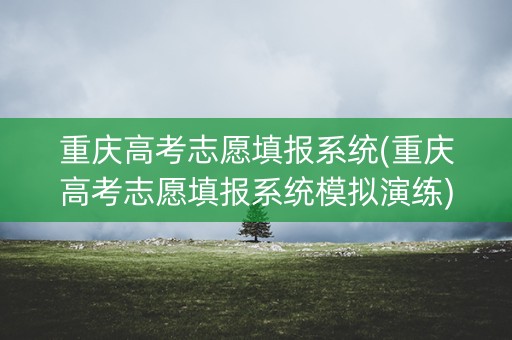 重庆高考志愿填报系统(重庆高考志愿填报系统模拟演练)