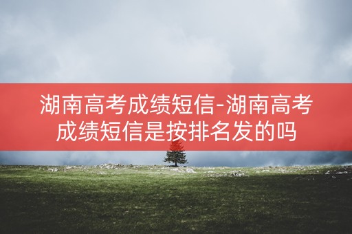 湖南高考成绩短信-湖南高考成绩短信是按排名发的吗