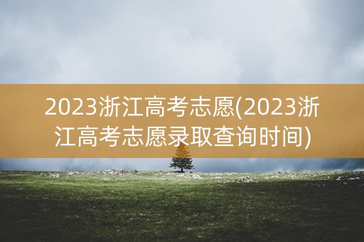 2023浙江高考志愿(2023浙江高考志愿录取查询时间)