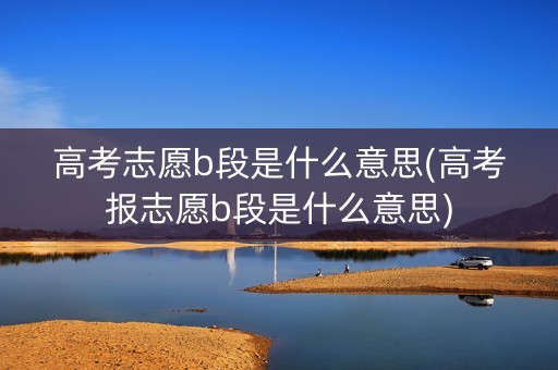 高考志愿b段是什么意思(高考报志愿b段是什么意思)