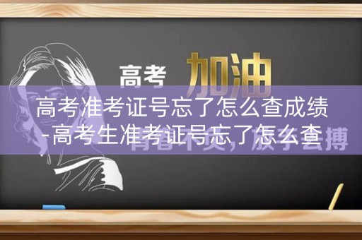 高考准考证号忘了怎么查成绩-高考生准考证号忘了怎么查成绩