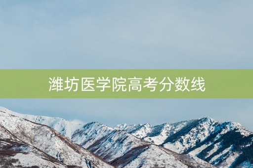 潍坊医学院高考分数线
