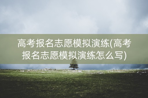 高考报名志愿模拟演练(高考报名志愿模拟演练怎么写)
