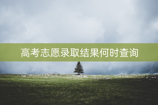 高考志愿录取结果何时查询