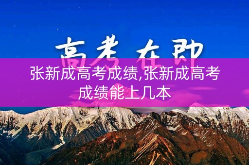 张新成高考成绩,张新成高考成绩能上几本